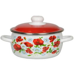 Кастрюля сферическая СтальЭмаль "Флоренс" (1,5л) 6RA161M белоснежный