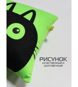 Подушка декоративная "Chubby" 35x35 см (салатовый, черный) MATEX MEOW 62-110