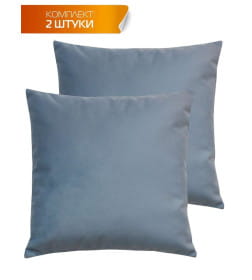 Подушка декоративная 35x35 см светло-синий (комплект 2 шт.) MATEX ARIA PREMIUM VELOURS 65-609