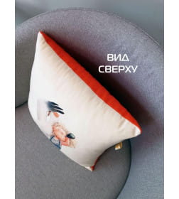 Подушка декоративная "В далекие дали" 33x33 см (молочный, синий, лососевый) MATEX FLUFFY 62-325
