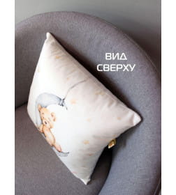 Подушка декоративная "Медвежонок спит" 33x33 см (белый, серый, коричневый) MATEX LITTLE STAR 61-427