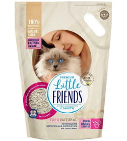 Наполнитель для кошачьего туалета "Little Friends Tofu Natural" растительный, без запаха, 5 л/2.5 кг