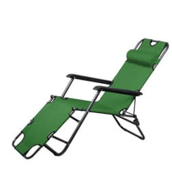 Кресло складное  HY-8007 153х60х79см зелёное Нагрузка не более 100кг