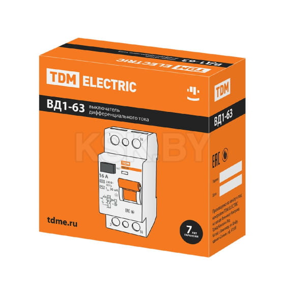 Устройство защитного отключения УЗО ВД1-63 2Р 16А 30мА TDM SQ0203-0004      (SQ0203-0004     ) 