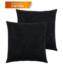 Подушка декоративная 35x35 см черный (комплект 2 шт.) MATEX VELOURS 49-951