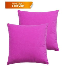 Подушка декоративная 35x35 см фуксия (комплект 2 шт.) MATEX VELOURS 49-876