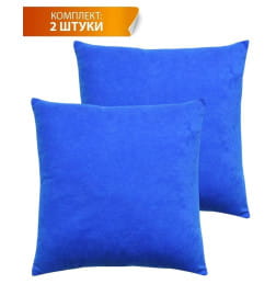 Подушка декоративная 35x35 см синий (комплект 2 шт.) MATEX VELOURS 49-838