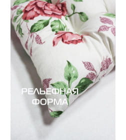 Подушка для сиденья "Крупные розы" 42x42 см (золотой, светло-серый) MATEX HOMELY 16-175