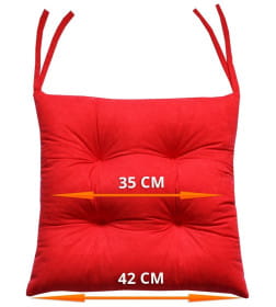 Подушка для сиденья 42x42 см (ярко-красный) MATEX VELOURS 34-254