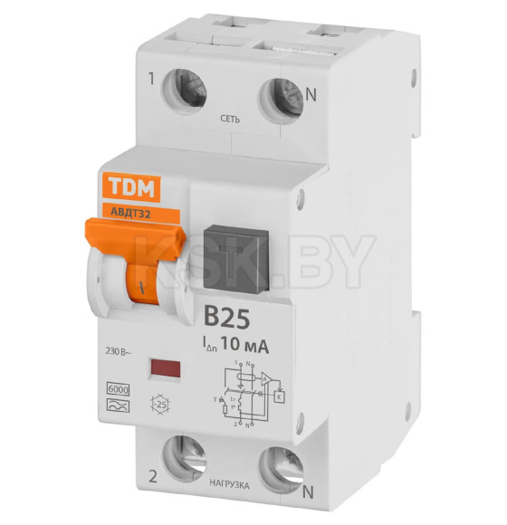 Автоматический выключатель дифференциального тока 32 B25 10мА TDM SQ0202-0201 (SQ0202-0201) 