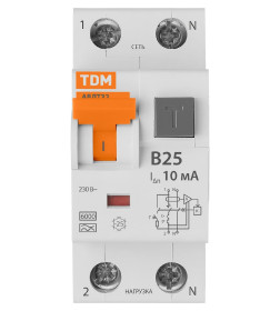Автоматический выключатель дифференциального тока 32 B25 10мА TDM SQ0202-0201