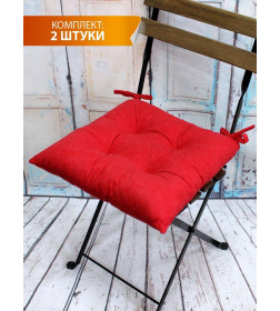 Подушка для сиденья 42x42 см ярко-красный (комплект 2 шт.) MATEX VELOURS 47-414