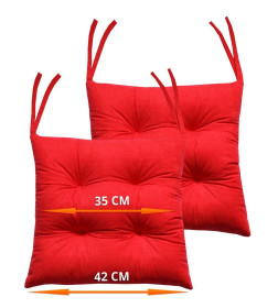 Подушка для сиденья 42x42 см ярко-красный (комплект 2 шт.) MATEX VELOURS 47-414