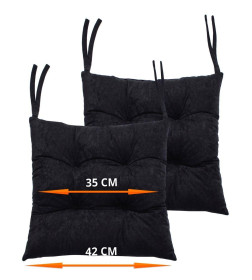 Подушка для сиденья 42x42 см черный (комплект 2 шт.) MATEX VELOURS 47-407