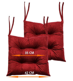 Подушка для сиденья 42x42 см бордовый (комплект 2 шт.) MATEX VELOURS 47-261