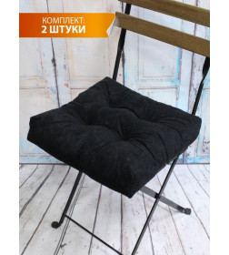 Подушка для сиденья 40x40 см черный (комплект 2 шт.) MATEX VELOURS 49-685