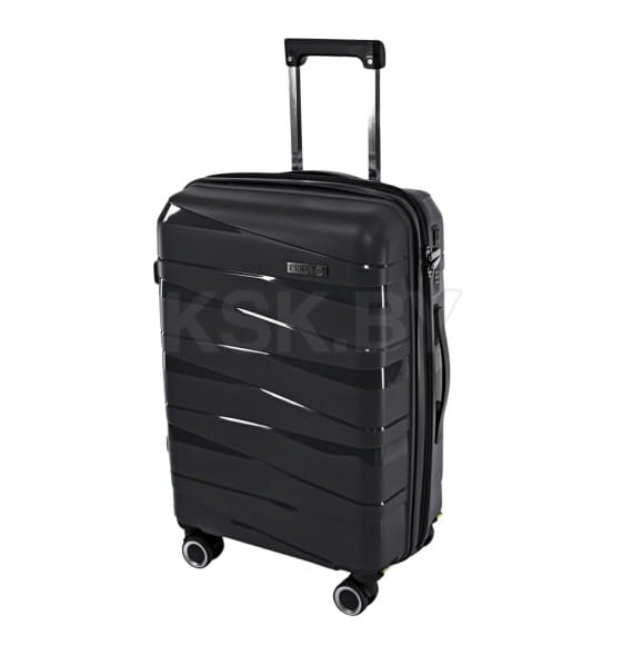 Чемодан на колёсах Pride PP201 Черный,L (большой),72х44х30(+5) см, 95 л.Полипропилен, 4 колеса съемные, С расширением (Pride PP201 Черный L) 
