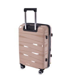 Чемодан на колёсах Pride PP201 Капучино,M (средний),63х39х26(+5) см, 64 л.Полипропилен, 4 колеса съемные, С расширением