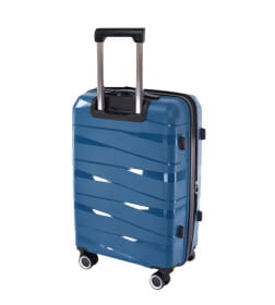 Чемодан на колёсах Pride PP201 Синий,S (малый),53х33х22(+5) см, 37 л.Полипропилен, 4 колеса съемные, С расширением