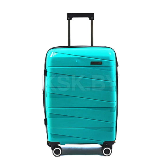 Чемодан на колёсах Pride PP201 Бирюзовый,S (малый),53х33х22(+5) см, 37 л.Полипропилен, 4 колеса съемные, С расширением (Pride PP201 Бирюзовый S) 