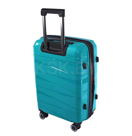 Чемодан на колёсах Pride PP201 Бирюзовый,S (малый),53х33х22(+5) см, 37 л.Полипропилен, 4 колеса съемные, С расширением (Pride PP201 Бирюзовый S) 