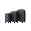 Комплект чемоданов Pride PP201 Dark grey Серый, 3 шт (S,M,L), шт, Полипропилен, 4 колеса съемные, С расширением (Pride PP201 Dark grey Серый) 