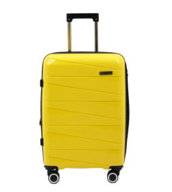 Чемодан на колёсах Pride PP201 Желтый,L (большой),72х44х30(+5) см, 95 л.Полипропилен, 4 колеса съемные, С расширением