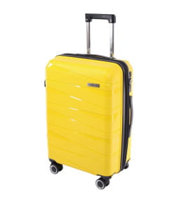 Чемодан на колёсах Pride PP201 Желтый,L (большой),72х44х30(+5) см, 95 л.Полипропилен, 4 колеса съемные, С расширением