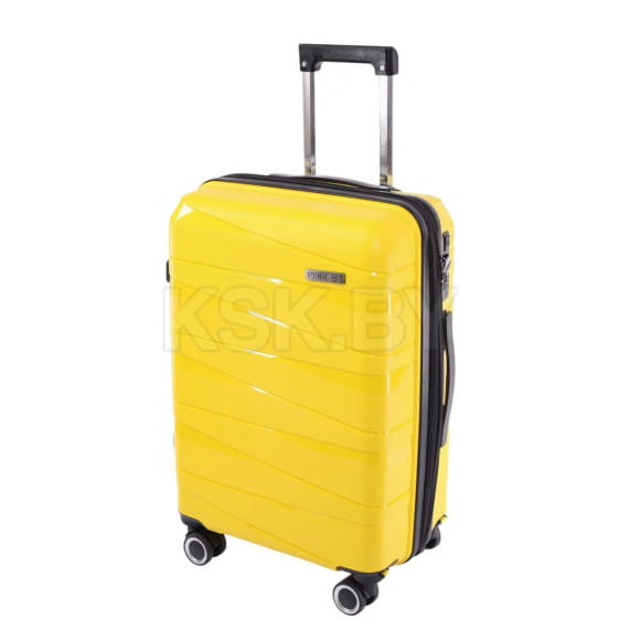 Чемодан на колёсах Pride PP201 Желтый,M (средний),63х39х26(+5) см, 64 л.Полипропилен, 4 колеса съемные, С расширением (Pride PP201 Желтый М) 