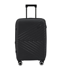 Чемодан на колёсах Pride PP202 Черный,L (большой),74х45х31(+5) см, 100 л.Полипропилен, 4 колеса съемные, С расширением