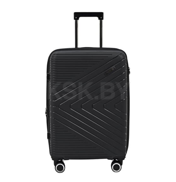 Чемодан на колёсах Pride PP202 Черный,S (малый),55х34х23(+5) см, 41 л.Полипропилен, 4 колеса съемные, С расширением (Pride PP202 Черный S) 
