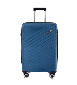 Чемодан на колёсах Pride PP202 Синий,M (средний),65х40х27(+5) см, 70 л.Полипропилен, 4 колеса съемные, С расширением