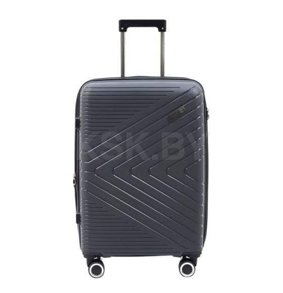 Чемодан на колёсах Pride PP202 Серый,S (малый),55х34х23(+5) см, 41 л.Полипропилен, 4 колеса съемные, С расширением (Pride PP202 Серый S) 