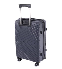 Чемодан на колёсах Pride PP202 Серый,S (малый),55х34х23(+5) см, 41 л.Полипропилен, 4 колеса съемные, С расширением