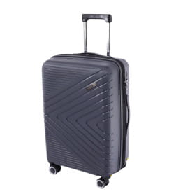 Чемодан на колёсах Pride PP202 Серый,S (малый),55х34х23(+5) см, 41 л.Полипропилен, 4 колеса съемные, С расширением