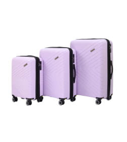 Комплект чемоданов Pride PP202 Purple Сиреневый, 3 шт (S,M,L), шт, Полипропилен, 4 колеса съемные, С расширением