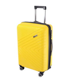 Чемодан на колёсах Pride PP202 Желтый,S (малый),55х34х23(+5) см, 41 л.Полипропилен, 4 колеса съемные, С расширением