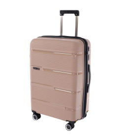 Чемодан на колёсах Pride PP203 Капучино,L (большой),77х47х32(+5) см, 116 л.Полипропилен, 4 колеса съемные, С расширением
