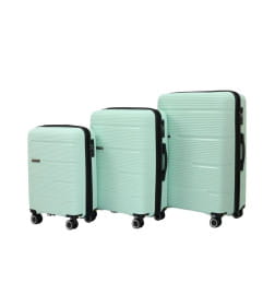 Комплект чемоданов Pride PP203 Light green Мятный, 3 шт (S,M,L), шт, Полипропилен, 4 колеса съемные, С расширением