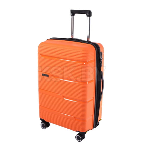 Чемодан на колёсах Pride PP203 Оранжевый,M (средний),67х42х28(+5) см, 76 л.Полипропилен, 4 колеса съемные, С расширением (Pride PP203 Оранжевый М) 