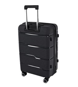 Чемодан на колёсах Pride PP203 Черный,L (большой),77х47х32(+5) см, 116 л.Полипропилен, 4 колеса съемные, С расширением