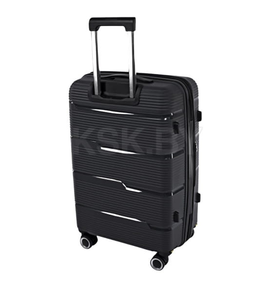 Чемодан на колёсах Pride PP203 Черный,L (большой),77х47х32(+5) см, 116 л.Полипропилен, 4 колеса съемные, С расширением (Pride PP203 Черный L) 