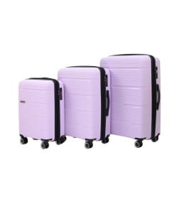 Комплект чемоданов Pride PP203 Purple Сиреневый, 3 шт (S,M,L), шт, Полипропилен, 4 колеса съемные, С расширением