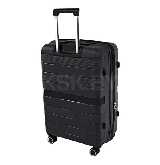 Чемодан на колёсах Pride PP204 Черный,S+ (малый+),59х37х25(+5) см, 54 л.Полипропилен, 4 колеса съемные, С расширением (Pride PP204 Черный S+) 