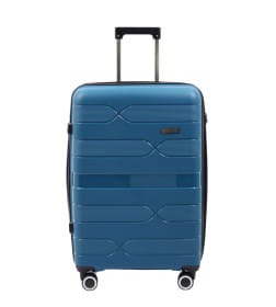 Чемодан на колёсах Pride PP204 Синий,S+ (малый+),59х37х25(+5) см, 54 л.Полипропилен, 4 колеса съемные, С расширением