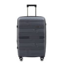 Чемодан на колёсах Pride PP204 Серый,S+ (малый+),59х37х25(+5) см, 54 л.Полипропилен, 4 колеса съемные, С расширением (Pride PP204 Серый S+) 