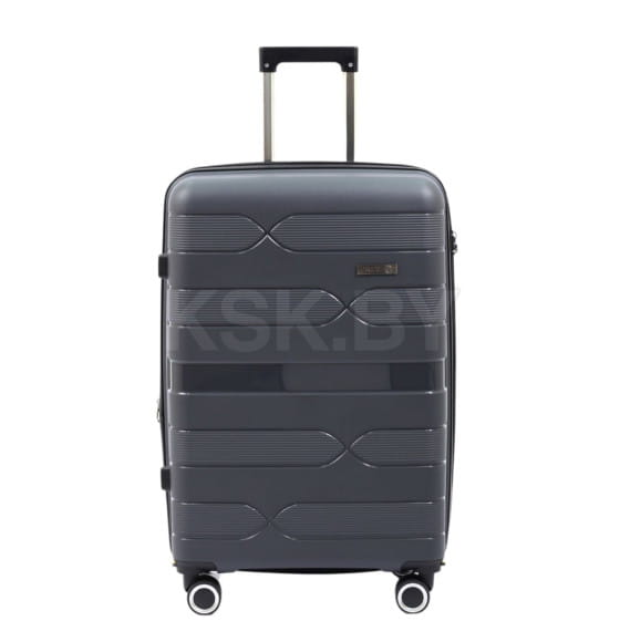 Чемодан на колёсах Pride PP204 Серый,S+ (малый+),59х37х25(+5) см, 54 л.Полипропилен, 4 колеса съемные, С расширением (Pride PP204 Серый S+) 