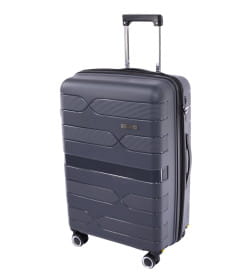 Чемодан на колёсах Pride PP204 Серый, ХL (большой+),79х51х33(+5) см, 133 л.Полипропилен, 4 колеса съемные, С расширением