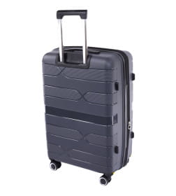 Чемодан на колёсах Pride PP204 Серый, ХL (большой+),79х51х33(+5) см, 133 л.Полипропилен, 4 колеса съемные, С расширением