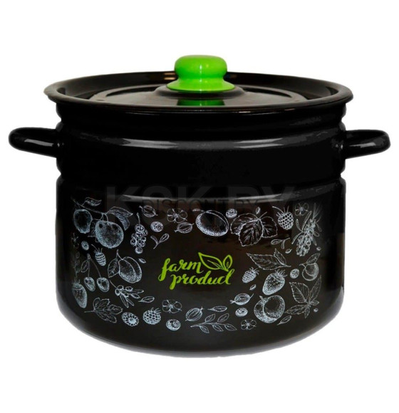 Кастрюля эмалированная 9,0 л Berry (форма цилиндр) ТМ Appetite 1с200с_Ber (1с200с_Ber) 
